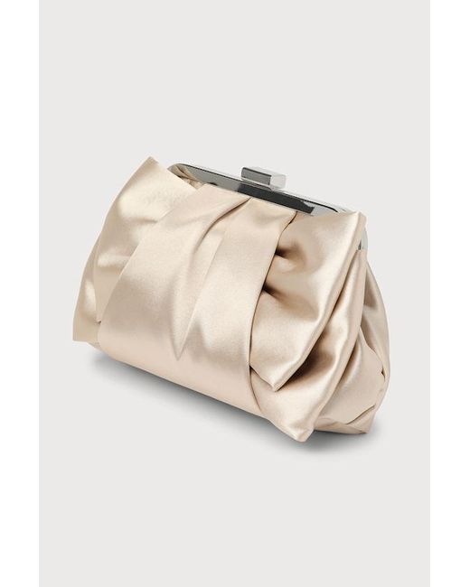 Lulus Natural Something Special Satin Clutch