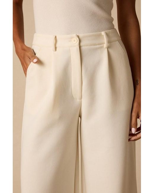 Lulus Natural Greta Cream High-Rise Wide-Leg Trousers