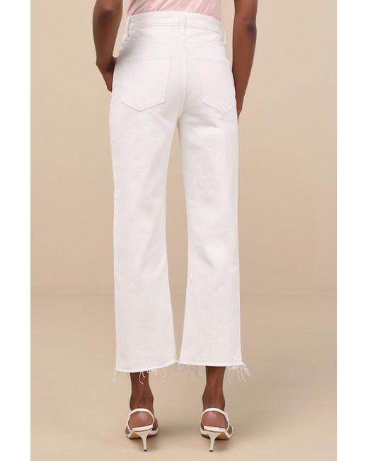 Daze Denim Natural Sundaze Raw Hem Cropped Denim Jeans