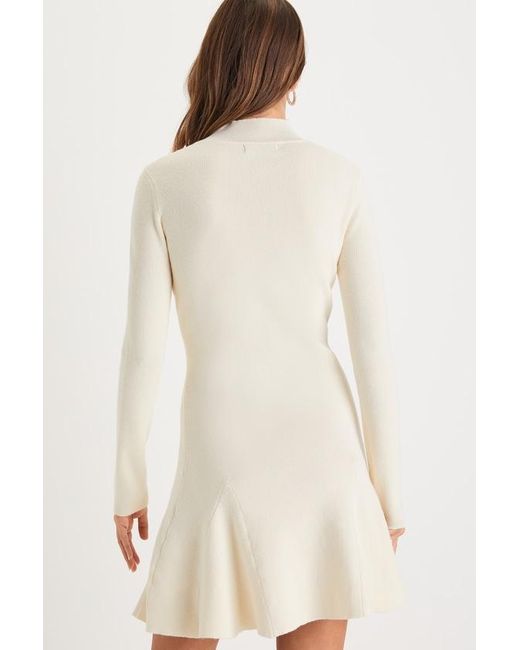 Lulus Natural Adorable Intentions Mock Neck A-Line Mini Sweater Dress