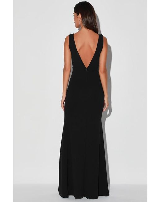 Lulus Black Stunned By You Rhinestone Mermaid Maxi Dress