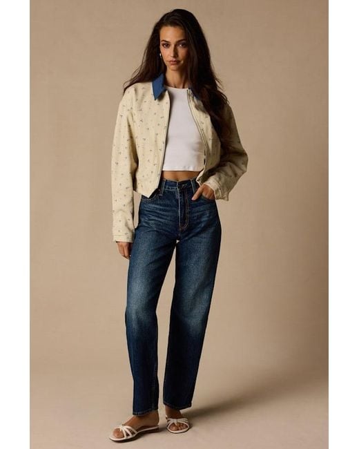 Lulus Natural Pomelina Cream Floral Twill Collared Jacket