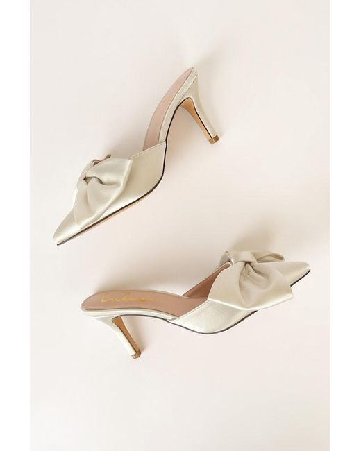 Lulus Brown Lyle Satin Pointed-Toe Mules