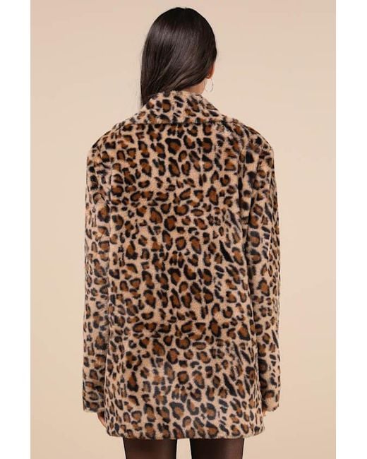 Lulus Black Cozy Legend Leopard Print Faux Fur Coat