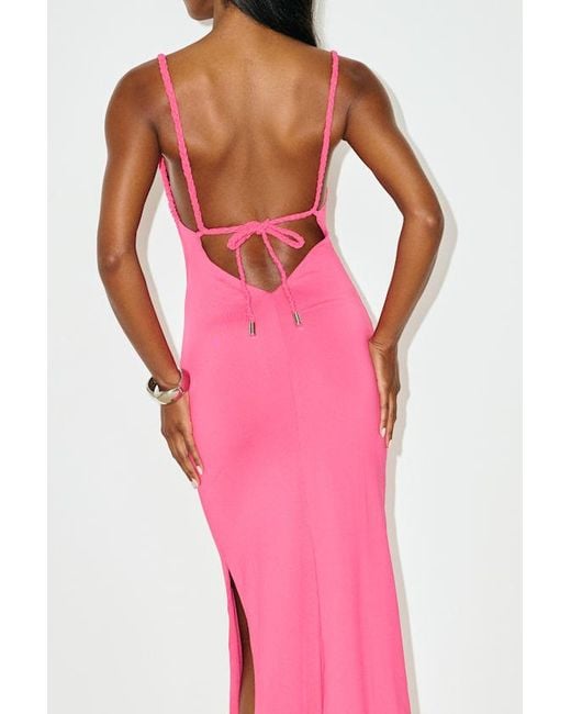 Lulus Red Dynasty Slinky Knit Backless Maxi Dress