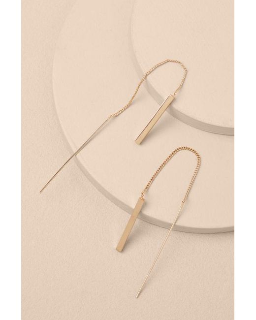 Lulus Brown Keep It Chic Threader Earrings