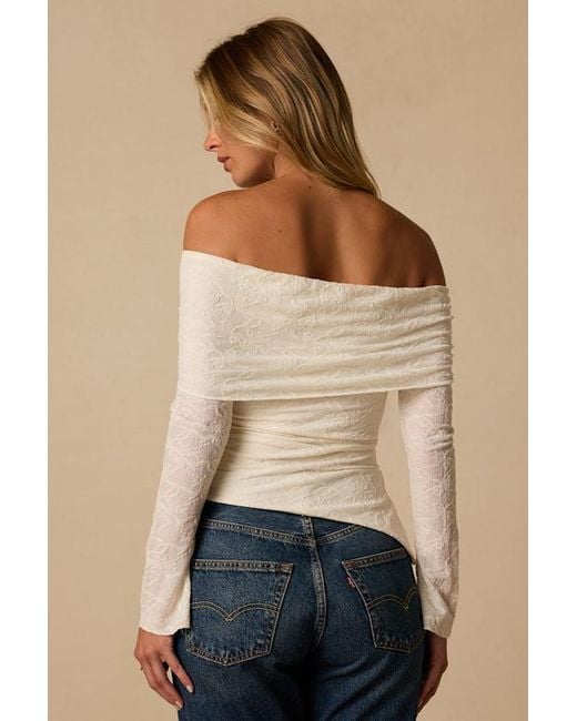Lulus Natural Janae Lace Off-The-Shoulder Top