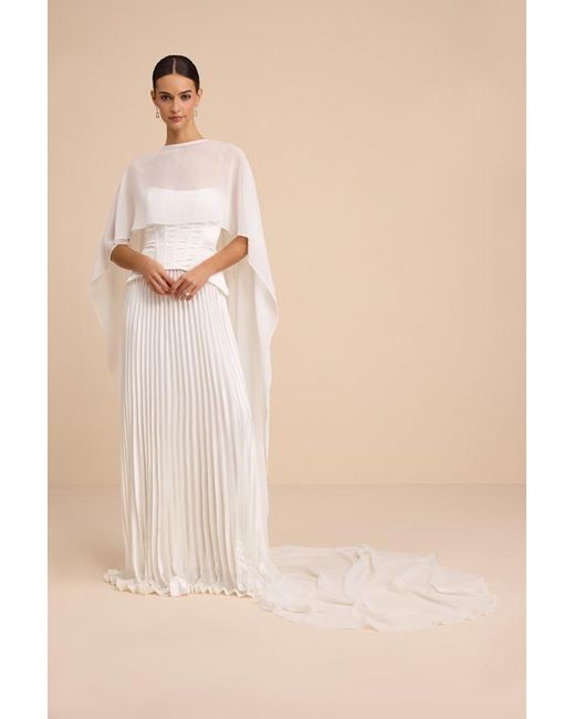 Lulus Natural Dynora Chiffon Veil Cape