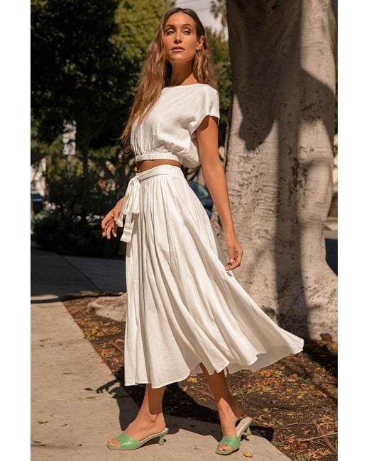 Lulus Brown Brings You Back Two-Piece Midi Dress