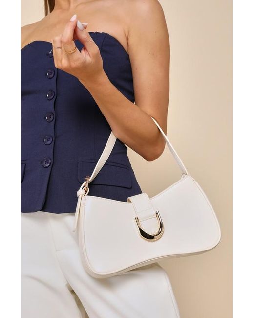 Lulus Natural Oh-So Chic Bone Buckle Shoulder Bag
