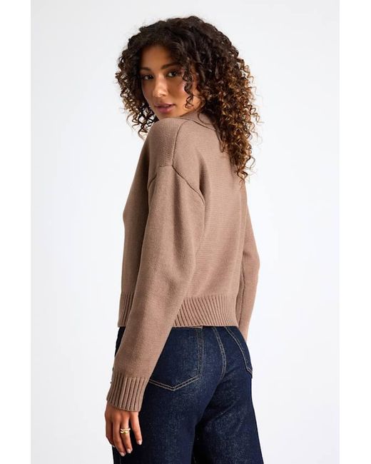 Lulus Blue Cozy Forecast Collared Pullover Sweater