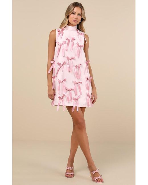 Sister Jane Clara Bow Sleeveless Mock Neck Mini Dress in