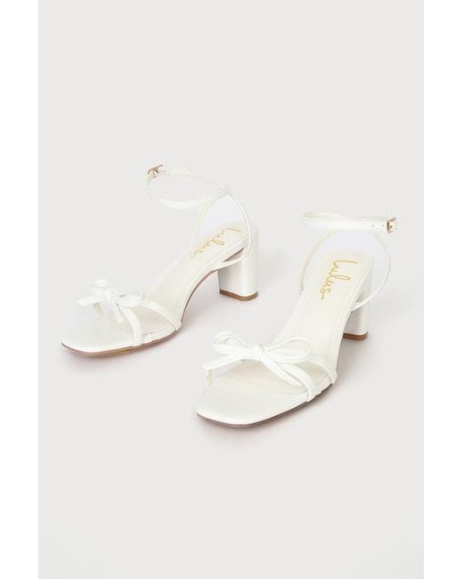 Lulus Green Rezzy Bow Ankle Strap High Heel Sandals