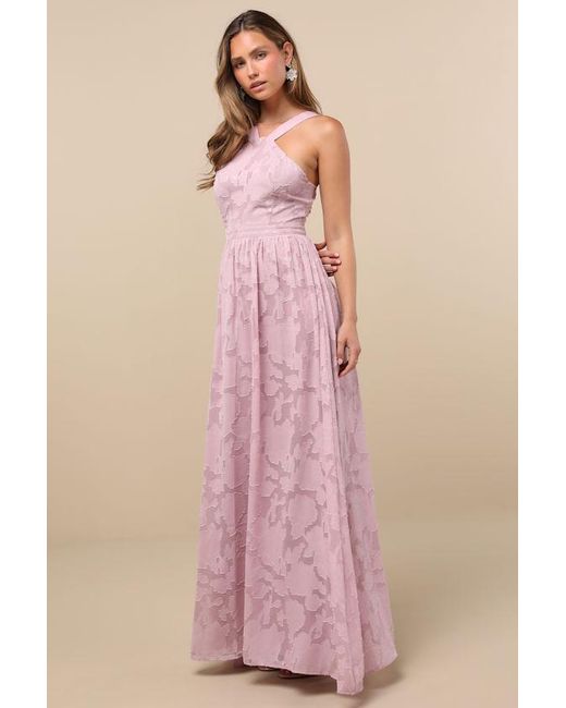 Lulus Pink Love And Beyond Burnout Floral Maxi Dress