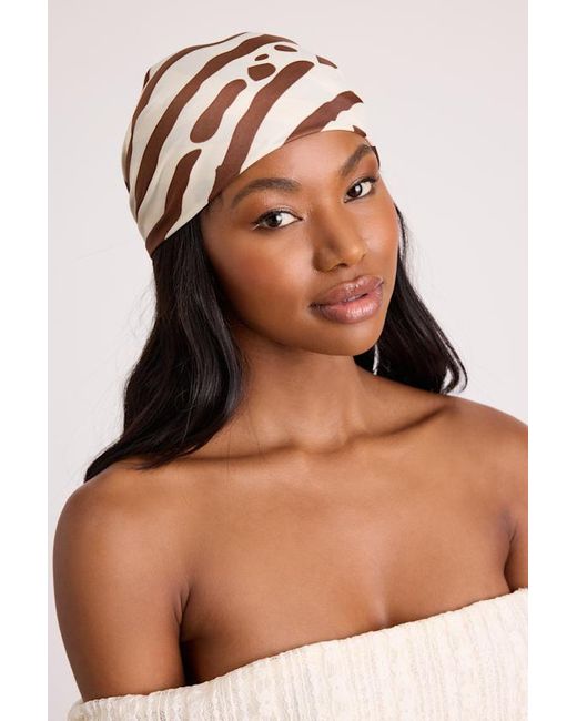 Lulus Blue Nikia Zebra Print Satin Scarf