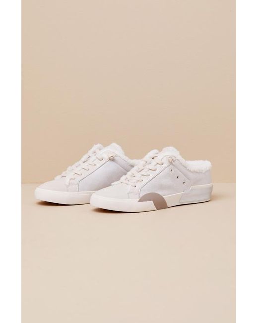 Dolce Vita Natural Zantel Off Leather Shearling Slip-On Sneakers