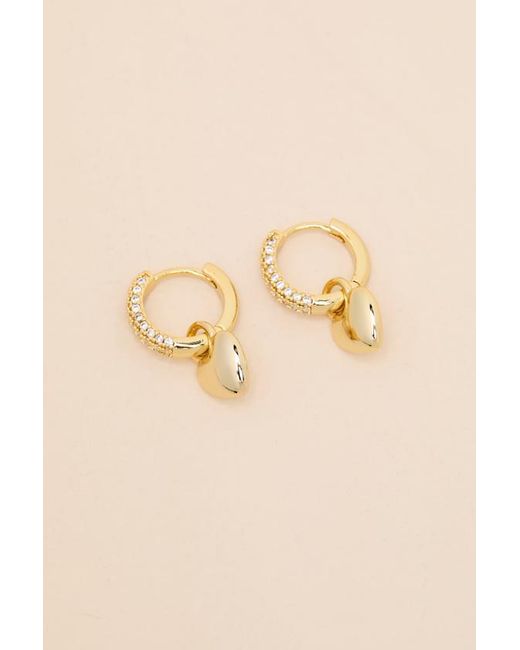 Luv Aj Natural Pippa Huggie Hoop Heart Earrings