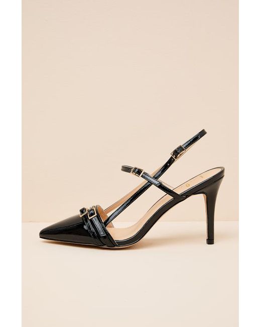 Lulus Natural Pennie Patent Pointed-Toe Slingback Pumps