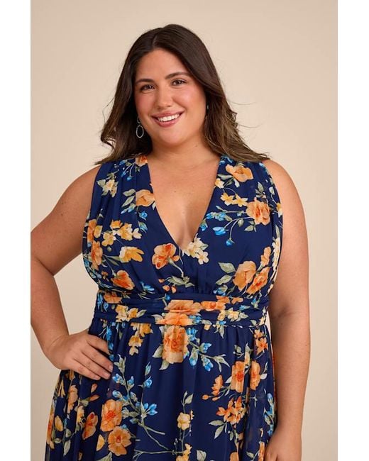 Lulus Blue Heavenly Hues Floral Maxi Dress