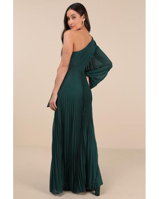 Lulus Green Divine Charm One-Shoulder Maxi Dress