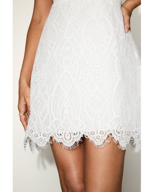 Lulus White Markia Lace Strapless Mini Dress