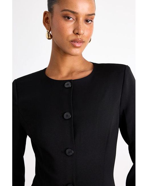 Lulus Black Elyna Button-Front Blazer