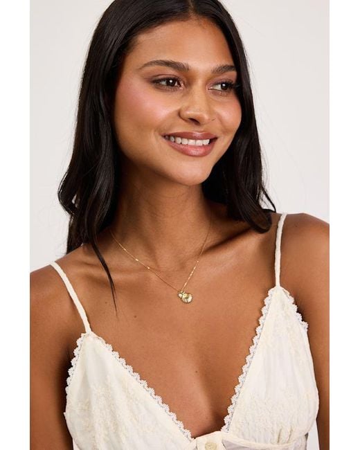Lulus Natural Quinlynn Seashell Pendant Necklace