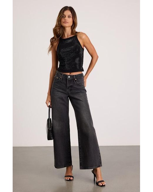 Lulus Black Amata Rhinestone Racerback Tank Top