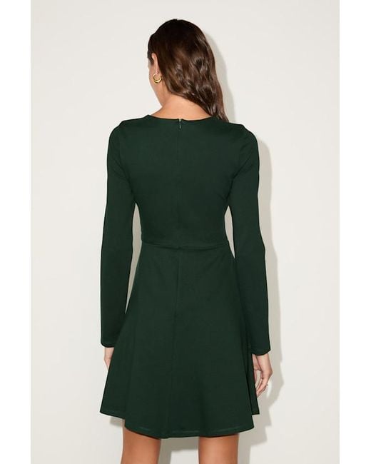 Lulus Green Forever Chic Long Sleeve Dress