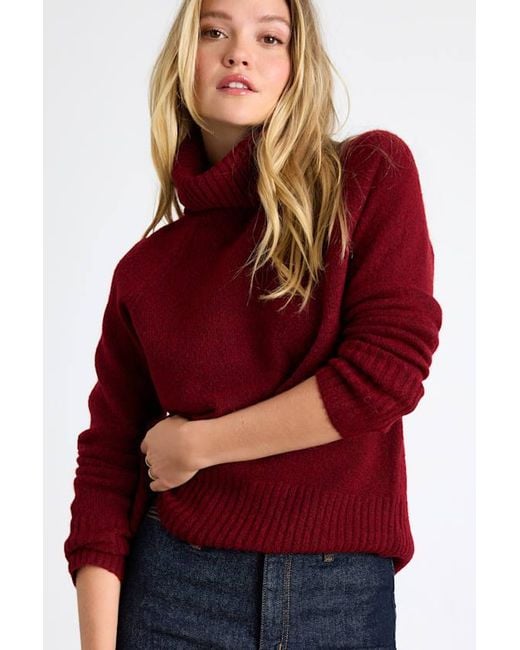 Lulus Red Found The Warmth Turtleneck Pullover Sweater