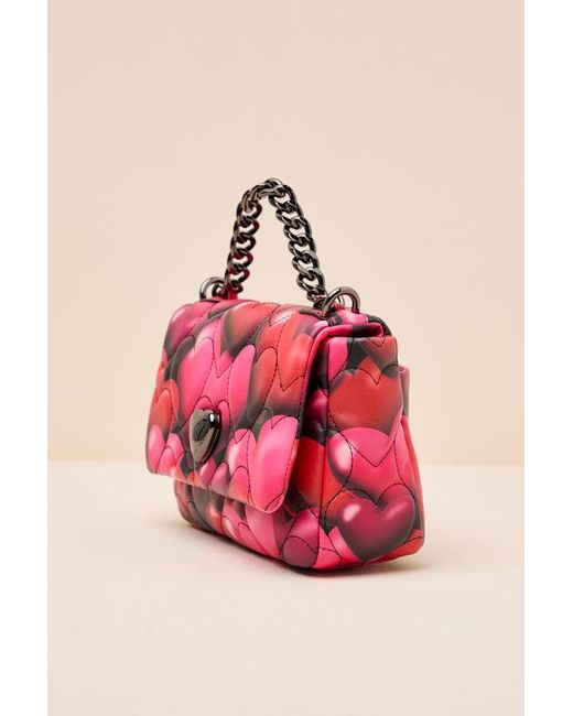 Betsey Johnson Pink Bubble Hearts Embroidered Crossbody Bag