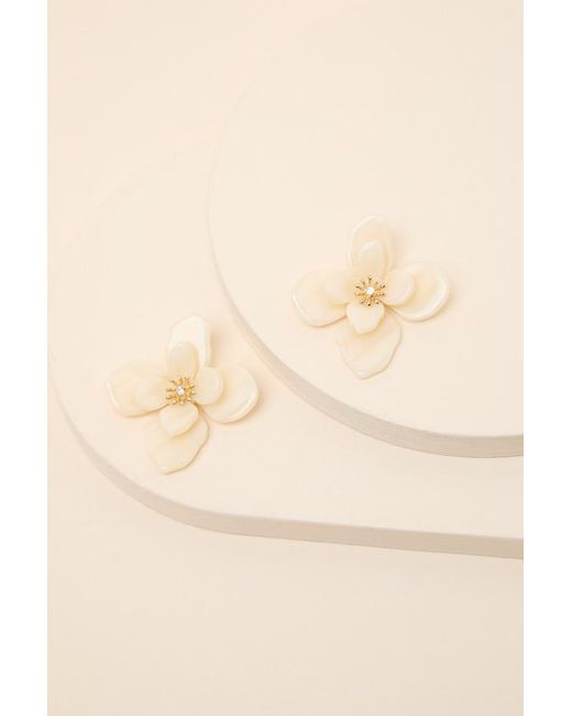 Lulus Brown Riona Flower Earrings