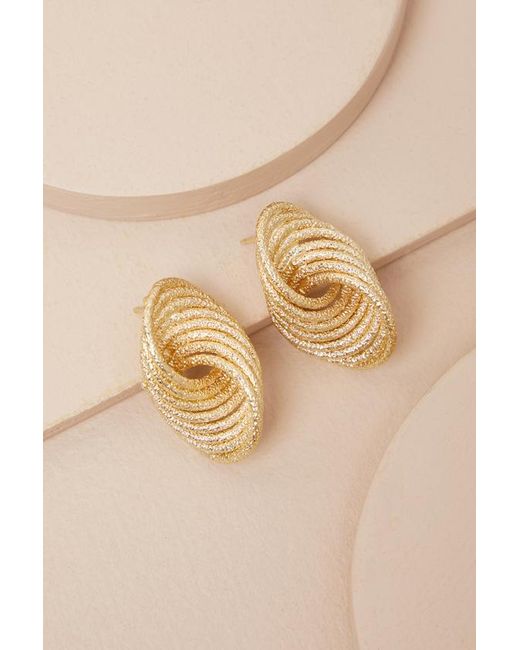 Lulus Natural Klasina Sparkly Twisted Layered Earrings