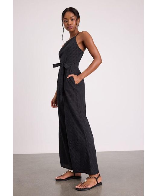 Lulus Blue Messina Striped Wide-Leg Jumpsuit