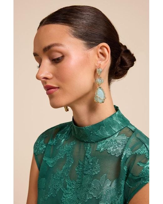 Lulus Blue Wylla Statement Earrings
