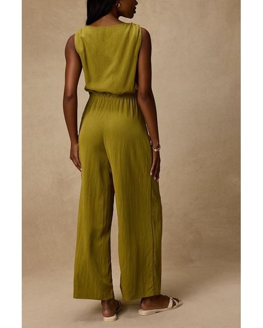 Lulus Green Nami Chartreuse Cotton Wide-Leg Jumpsuit