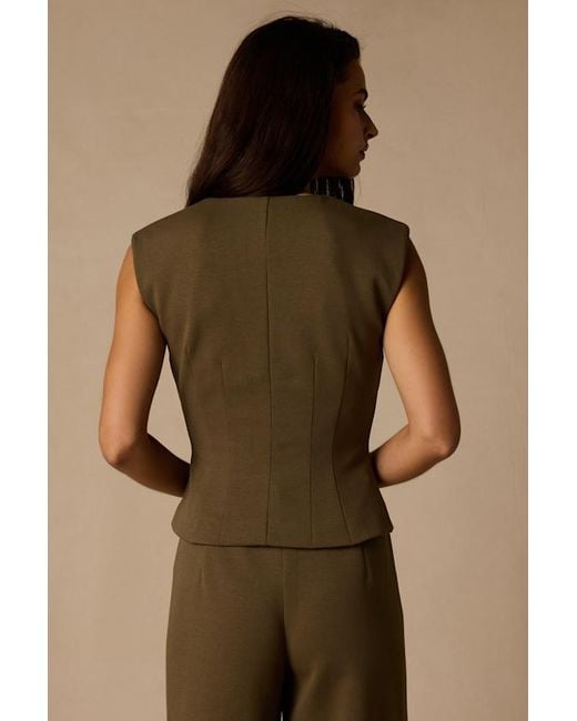 Lulus Brown Greta Button-Up Vest Top
