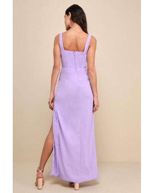 Lulus Purple Glamorous Disposition Ruched Maxi Dress