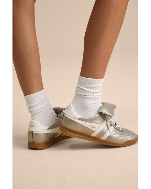 Gola Natural Stadium '86 Champagne And Off Quilted Sneakers