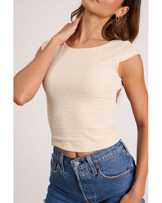 Lulus Black Bellia Textured Knit Cap Sleeve Backless Top