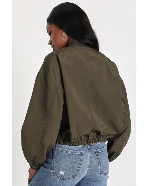 Lulus Green Cool Perfection Bomber Jacket