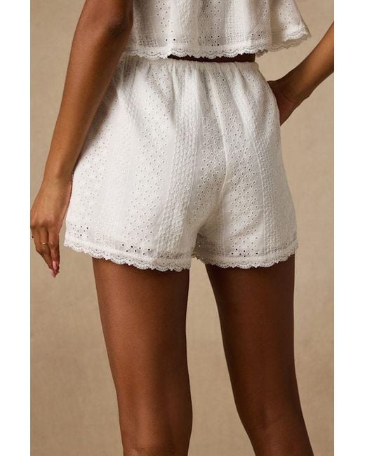 Lulus White Delora Eyelet Embroidered Drawstring Shorts