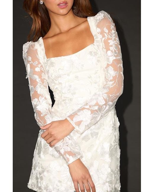 Lulus Black Masterfully Eloquent 3D Floral Mini Dress