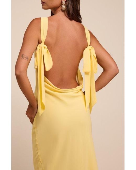 Lulus Yellow Eudora Cowl Back Maxi Dress