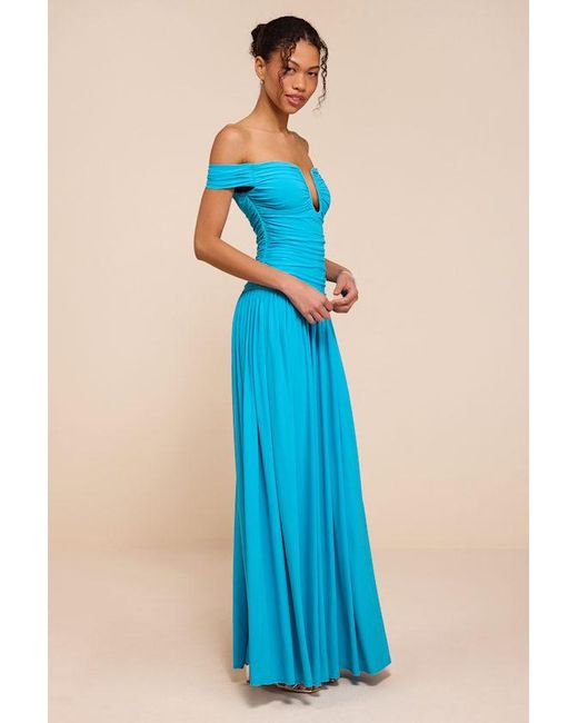 Lulus Blue Aniya Jersey Knit Drop Maxi Dress