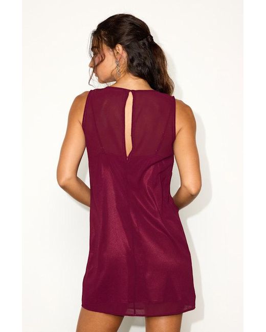 Lulus Red Kataleya Chiffon Sleeveless Mini Shift Dress