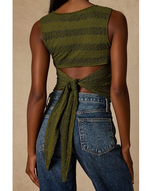 Lulus Blue Prestyn Tie-Back Tank Top