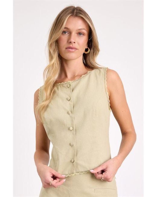 Lulus Natural Jordina Button-Front Vest Top