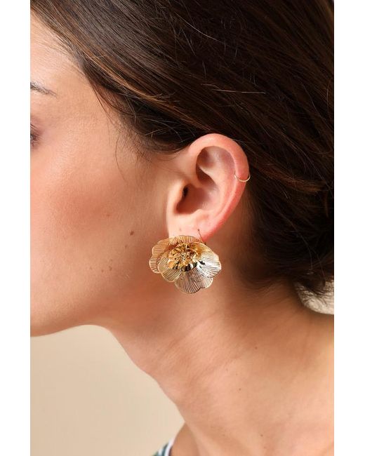 Lulus Natural Blossoming Vision Statement Flower Earrings