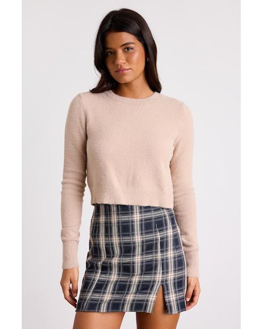 Lulus Blue Shawnie Crew Neck Cropped Pullover Sweater